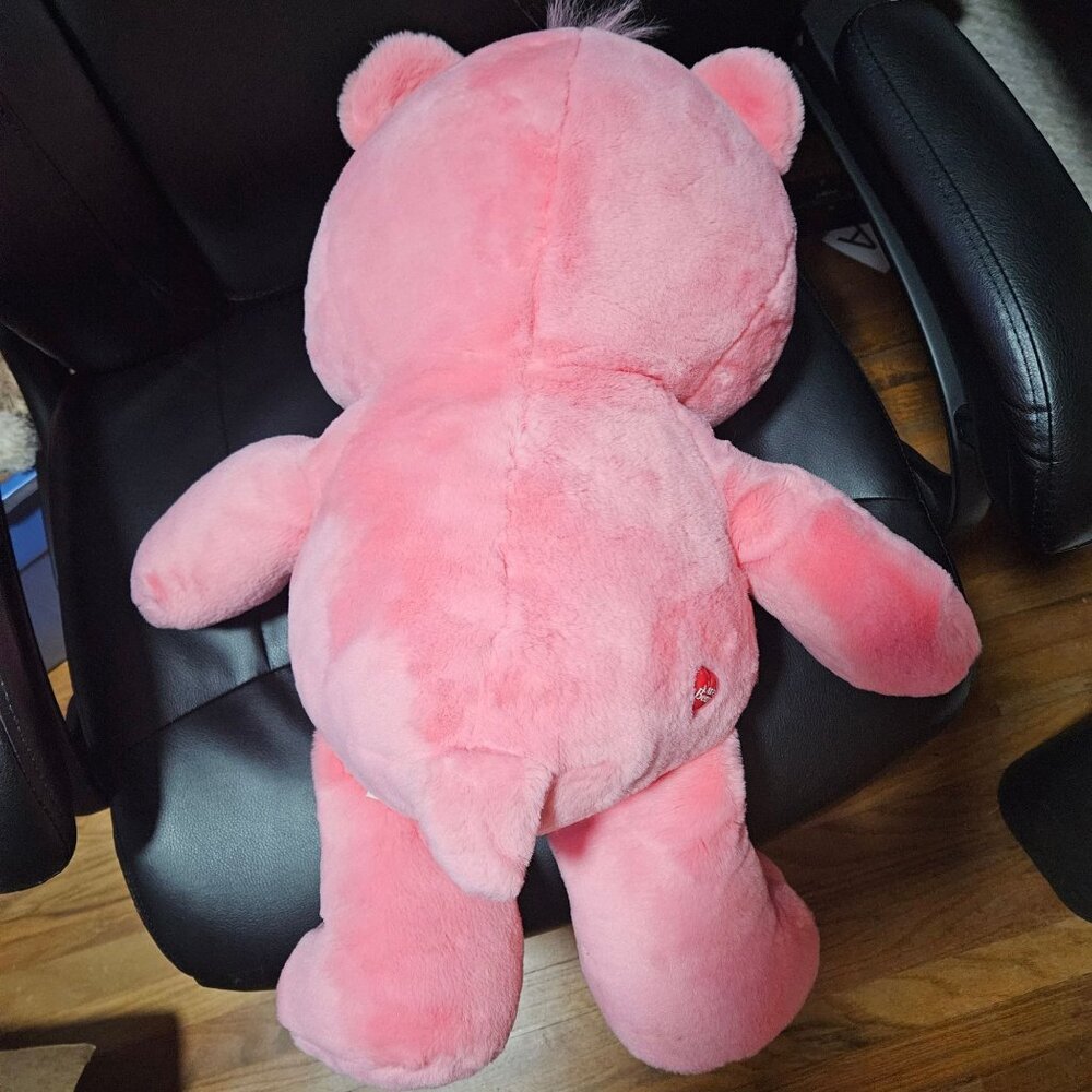2003 Care Bears Lots of Love Pink Plush Embroidered Hearts 24" Stuffed Animal - Picture 4 of 6